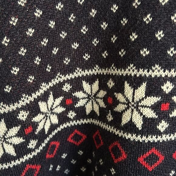 Draper JamesNassau Navy Multi Knit Sweater Fairsle Cape NWT size L - Picture 11 of 11